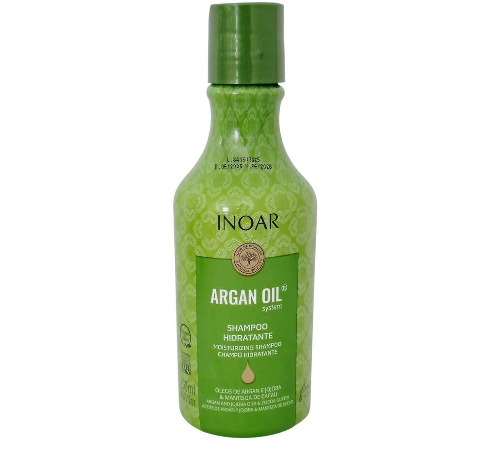 Inoar Argan Oil Jojoba Cocoa Butter Moisturizing Shampoo Damaged hair 8.45 oz